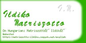 ildiko matriszotto business card